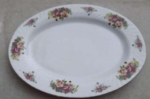 Porcelain Serving Dish - English Rose by Elegant China - 27x37cm - as new