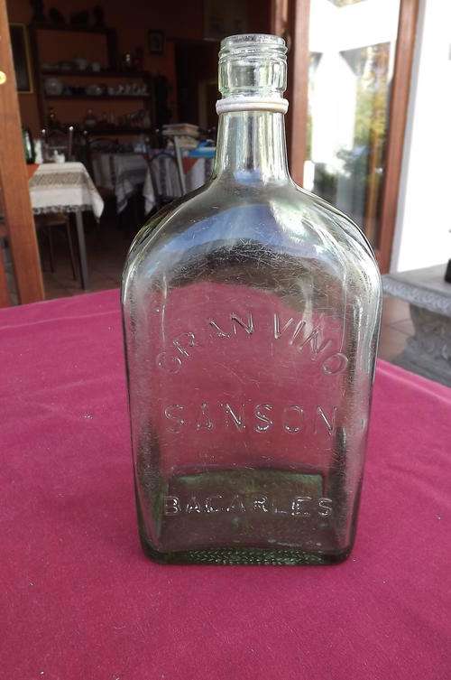 Green Liquor Bottle - Sansom Barcarles - 24cm high