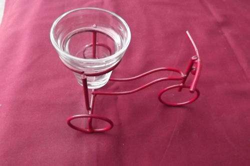 Small Wire Bicycle with Tot Glass