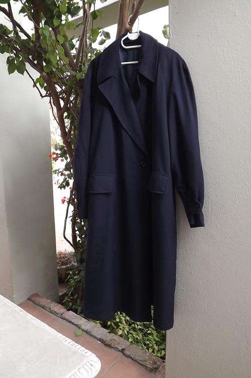 Navy Lined Transnet Coat with Warm Inner Jacket made by SAWA 1991 - size 112cm-item No. 84293-as new