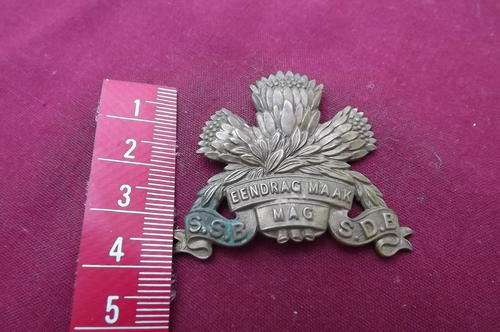 SA Special Service Battalion Brass Cap Badge - both lugs in place