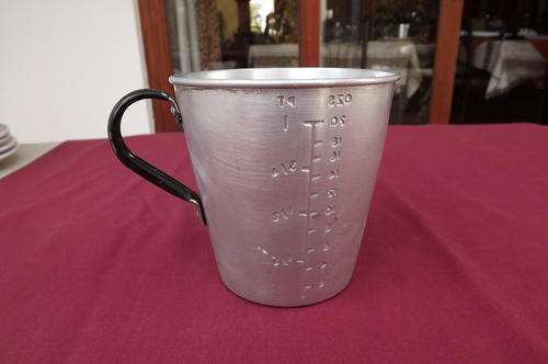 Antique Aluminium Jug - 1pt - height 11cm
