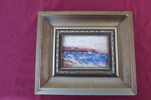 Small Original Painting nicely done with wide frame - painting size 7x10cm