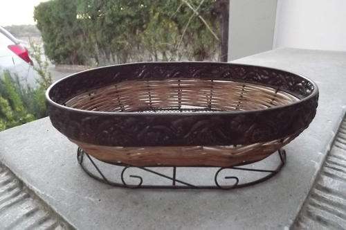 Rattan and Metal Fruit Basket - very nice