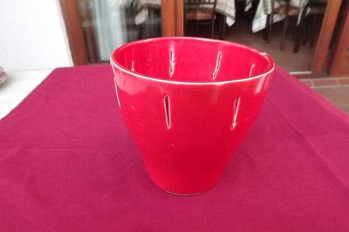Brick Colour Porcelain Pot - good condition  height 13.5cm