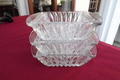 Set of 3 Small Glass Bowls - 9x13cm