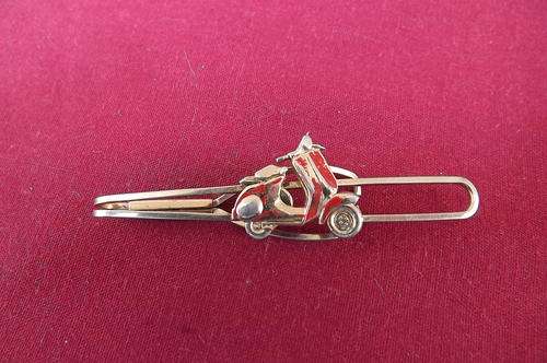 Tie Clip with Scooter on Front made in England - good condition