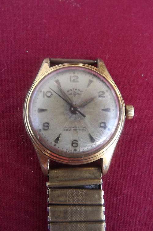 Antique Rotary Wind-Up Automatic Watch-17 Jewels-water & shock protected-178424-30mm diam - working