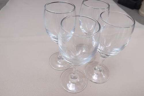 Set of 4 Small Sherry Stem Glasses in good condition - height 10cm - 4cm diameter