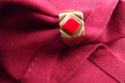 Men's Brass Ring with Stone in good condition