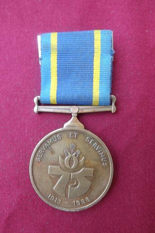 SA Police 75 years (1913-1988) Anniversary Medal issued to P Rhode 604771 P Konst.