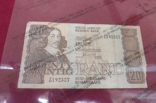 SA R20 Note with Fractional numbering starting Z signed G de Kock - good condition but 1 corner torn