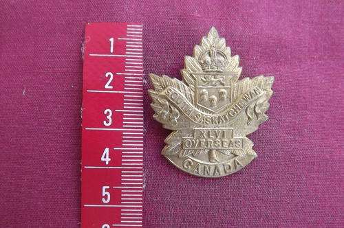 WW1 Canadian 46th Infantry Battalion 1915 Collar Badge with pin - also called Suicide Battalion