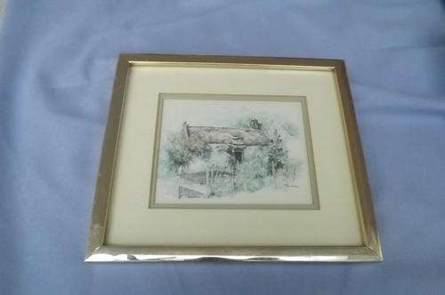 Pretty Framed Copy of Painting by Johan van Niekerk 1982 - full measurement 20.5x18cm-good condition
