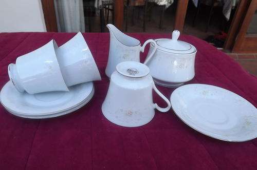 International Porcelain 9 Piece Tea Set in Promise form the Brighton Collection-small chip-see scans