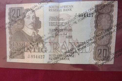 SA Reserve Bank R20 Note 1982-1985 signed G de Kock - Z Fractional Numbering - Rare - UNC