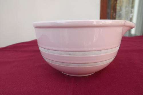 Pottery Bowl with Pink Glazing Outside - 15.5cm diameter