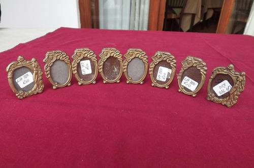 Set of 8 Small Standing Metal Frames - very pretty - 5cm high each