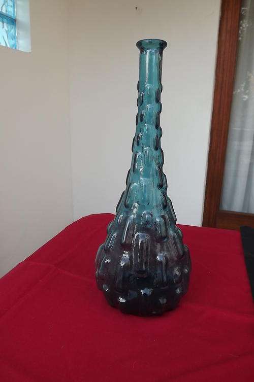 Tall Blue Bottle/Vase - see scans - height 38cm