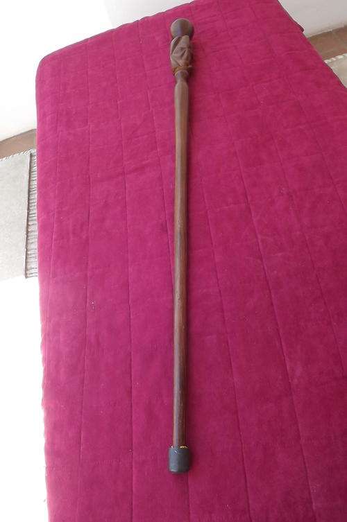 African Wooden Carved Walking Stick - as new - length 98cm