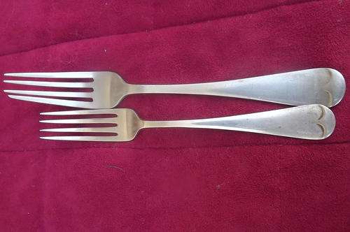 Lot of 2 Ashberry Stainless Nickel A Forks - lengths 17.5 & 20cm
