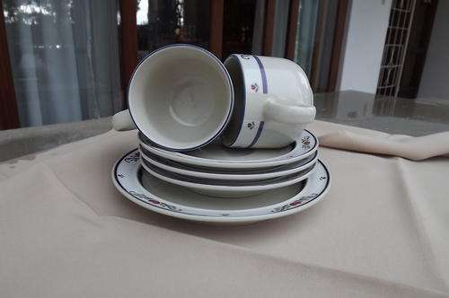 6 Piece Regent Stone Teaset by Tuffstone - pretty pattern