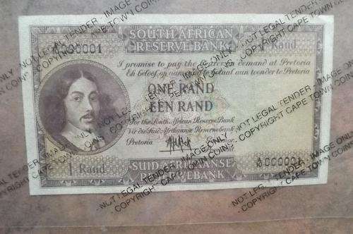 S.A R1 Note signed M.H. de Kock.4th issue.Very low number 000001. EF condition