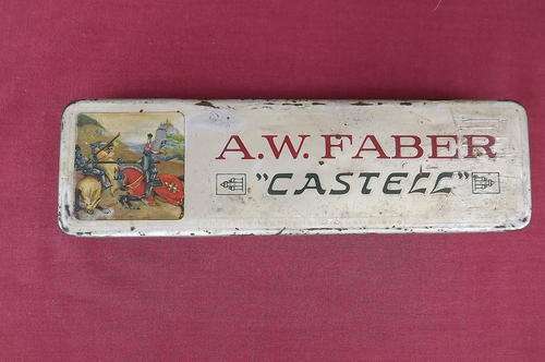 Vintgae A.W.Faber "Castell" Pencil tin.18.5x5cm.Good vintage condition.Made in Germany 1926/1928