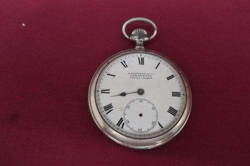 Vintage stopwatch belonged to R.W.S. Harris.Sold by A Heywood&Co,Germiston.Swiss made.