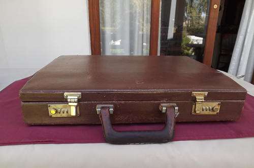 Genuine Leather Antique Briefcase by Ricardo - A bit worn but locks works perfectly