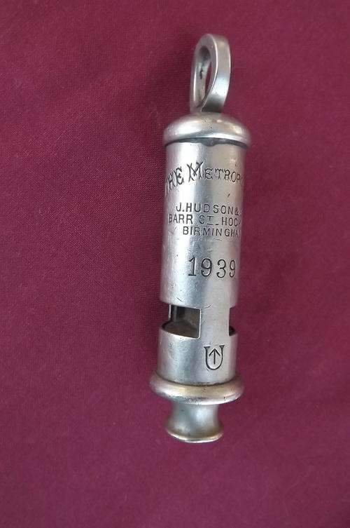 The Metropolitan Whistle 1939.J Hudson & CO Birmingham