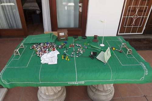 Table soccer game . 2 fields 135 x 87 each.From Subbuteo Sport Games Kent.From 1972