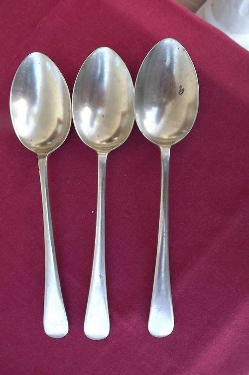 Set of 3 dinner spoons JTS EPNS Sheffield.Made in England