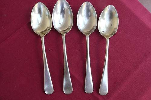 Set of 4 EPNS dessert spoons.3x JTS EPNS Sheffield.Made in England + 1 x Dessert spoon EPNS Sheffiel