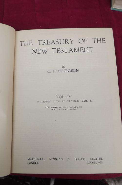 Book-The Treasury of the Bible-New Testament.Vol IV by C.H. Spurgeon.Published late 1800.Fine condit