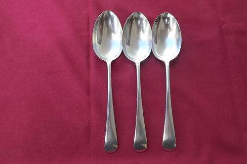 Set of 3 Beeston England EPNS AI serving spoons-good condition