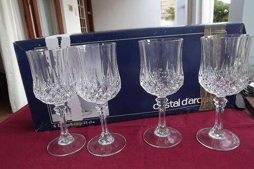 Set of 4 stem glasses -  Longchamp 25cl Cristal d'arques glasses in new condition