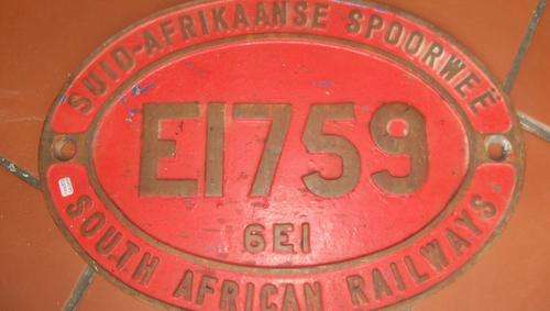 Railway Plate E1759   6E1