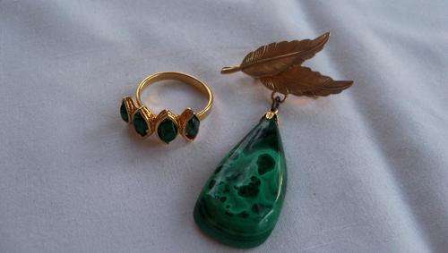 Malachite Brooch and Ring as per scan