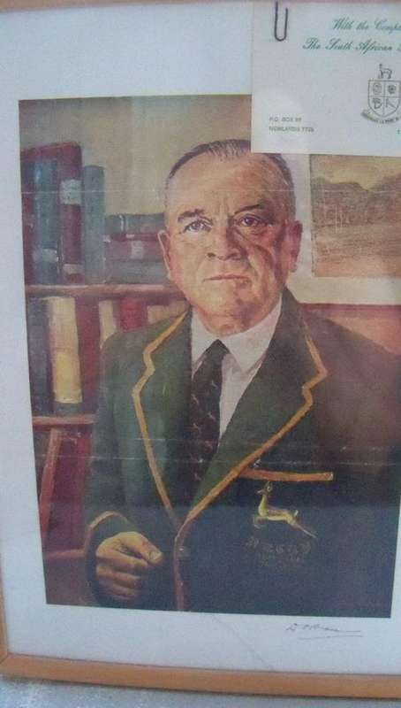 Autographed and framed print of Danie Craven