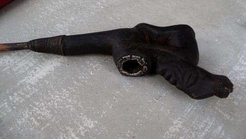 West African Wood and Metal Pipe