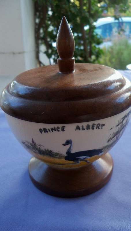 Bowl made from Ostrich Egg shell and wood