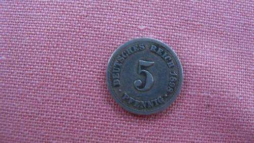 Five Pfenning Deutsches Reich 1898 - fine condition