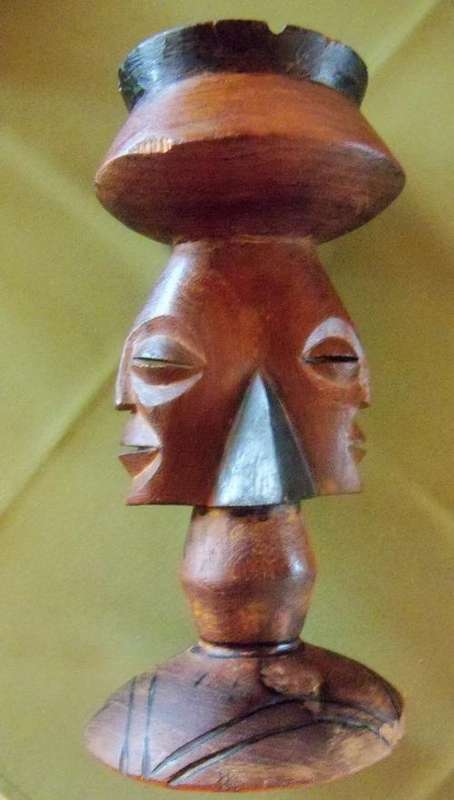 African Art Wooden Ashtray