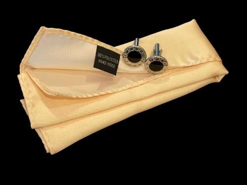 LOVELY PAIR OF CUFFLINKS + POCKET HANDKERCHIEF *BARGAIN*