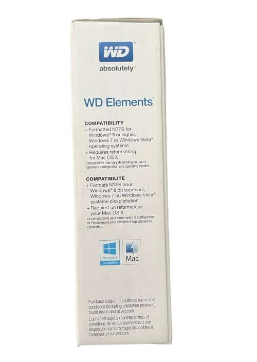 WD ELEMENTS 1 TB EXTERNAL HARD DRIVE * SECOND HAND * BARGAIN