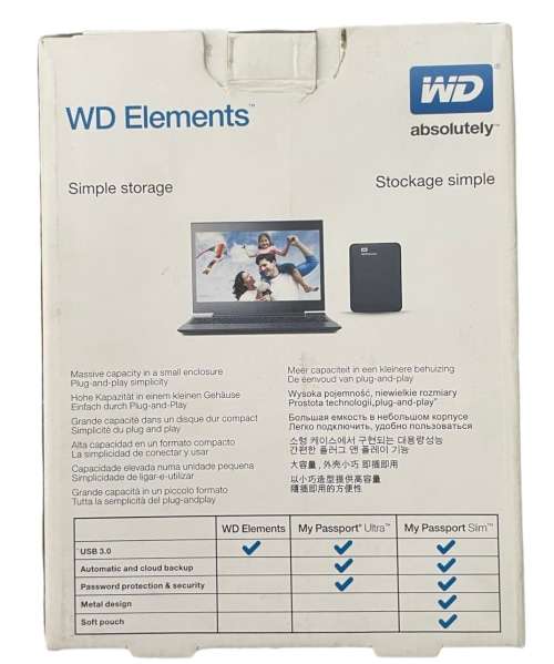 WD ELEMENTS 1 TB EXTERNAL HARD DRIVE * SECOND HAND * BARGAIN