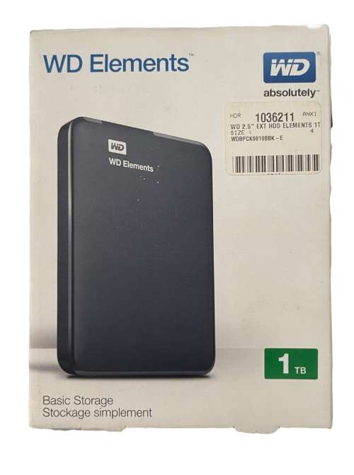 WD ELEMENTS 1 TB EXTERNAL HARD DRIVE * SECOND HAND * BARGAIN