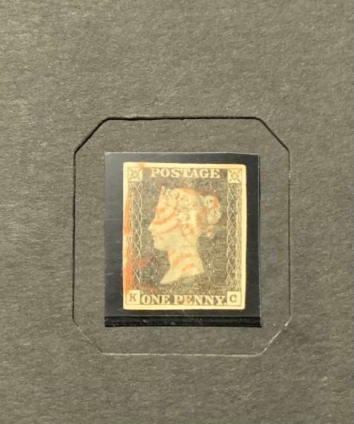 GB 1840 Penny Black, red maltese cross, COA, in official Stanley Gibbons album, a brief history