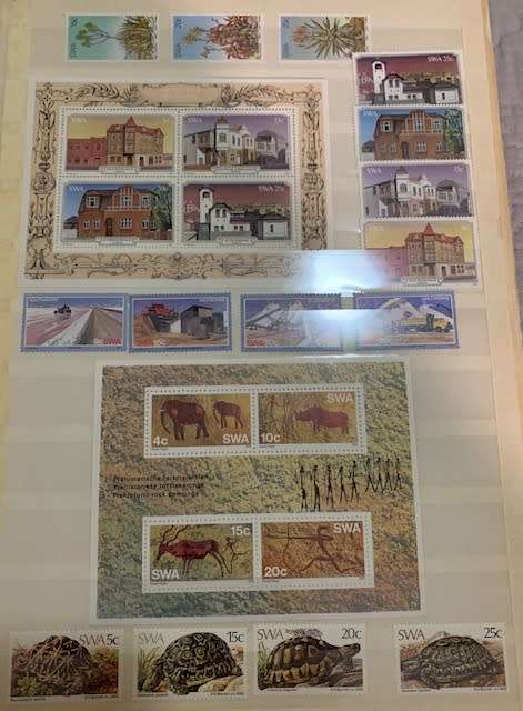 Stock book 16 pages with collection of Southern Africa stamps various years